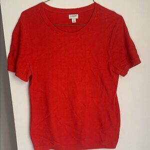 J. Crew Red Crew Neck Sweater Tee